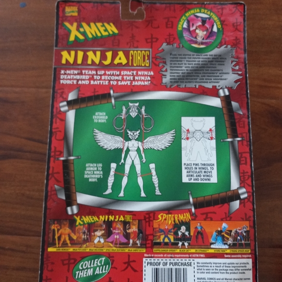 1996 Toy Biz Xmen Ninja Force Space Ninja Deathbird With Fold Out Ninja Wings - Picture 3 of 5